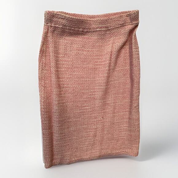 St John Collection Boucle Knit Suit Pink Size 10 Fringed - Picture 7 of 10